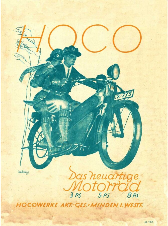 Werbebild: Hoco - Das neuartige-Motorrad (ca. 1925)